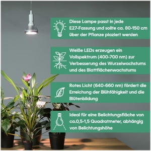 Venso Lampe de Culture E27 Plantes d'Intérieur - Bloomling Belgique